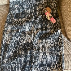 Snake print pencil skirt, new with tags, cotton/twill with stretch.